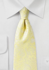 Auffallende Krawatte im Paisley-Stil blassgelb