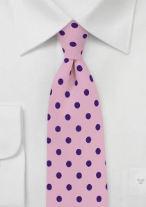 Krawatte grob punktgemustert rose navyblau