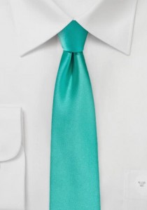 Krawatte schmal einfarbig blaugrün