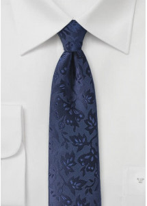 Krawatte Rankenmuster navyblau