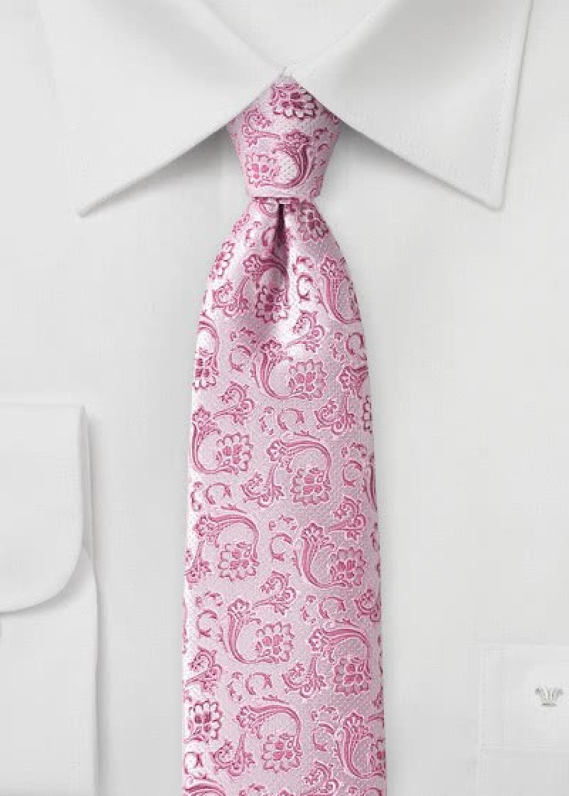 Ranken-Herrenkrawatte blassrosa pinkfarben