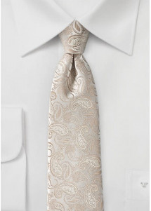 Paisley-Muster-Krawatte perlgrau champagner