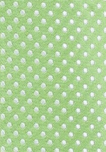 Krawatte schmal  blassgrün punktgemustert