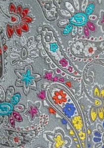 Kravatte Blumen-Muster hellgrau