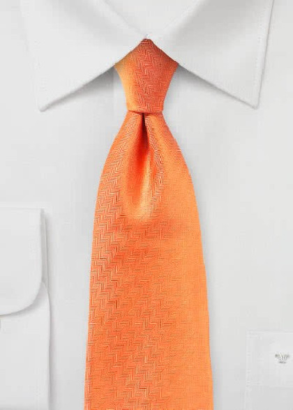 Herrenkrawatte Herringbone orange