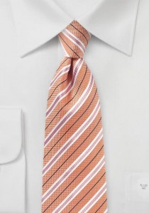Krawatte Baumwolle Streifendesign blassorange