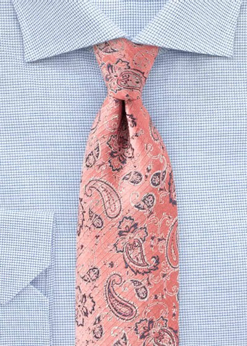 Kravatte Paisleymotiv flamingo schwarz