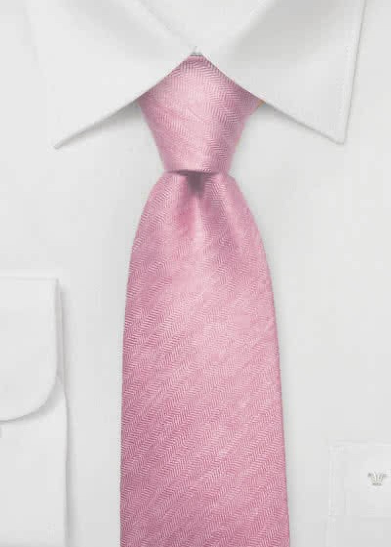Krawatte Fischgrät meliert pinkfarben
