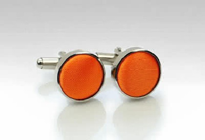 Manschettenknöpfe Stoff orange