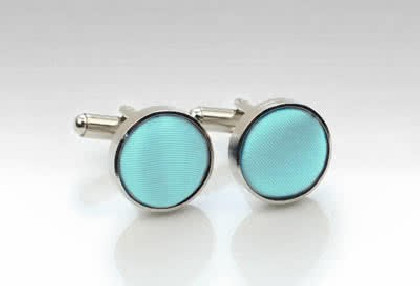 Manschetten-Knöpfe Stoff aqua